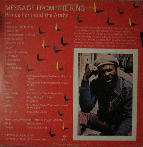 Prince Far I And The Arabs* : Message From The King (LP, Album)
