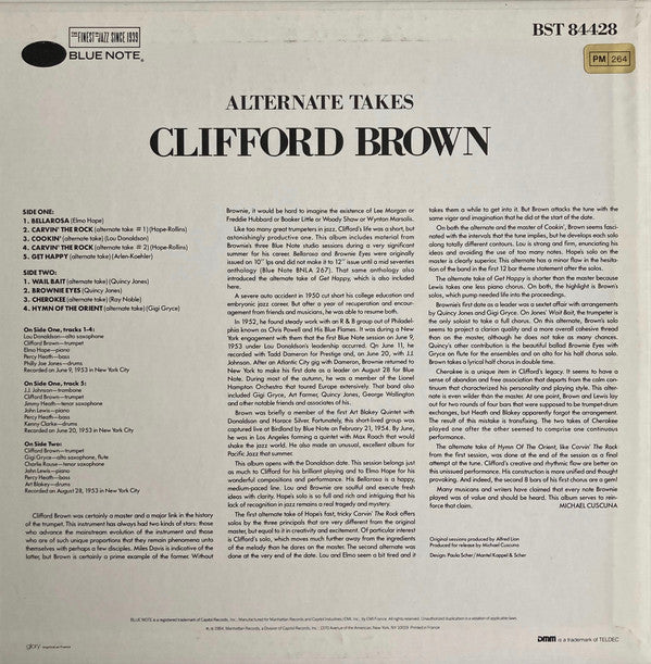Clifford Brown : Alternate Takes (LP, Album, Comp, Dir)