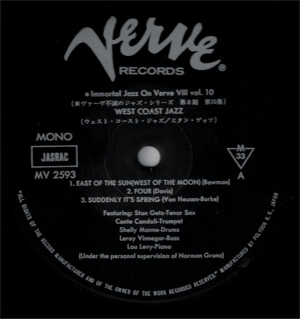 Stan Getz ~ West Coast Jazz (Vinyl) - Djungel & Jazz