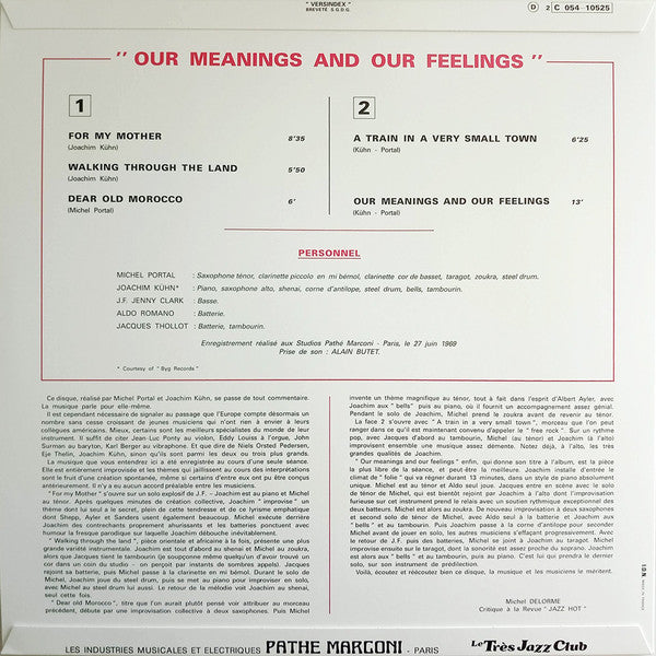 Michel Portal ~ Our Meanings And Our Feelings (Vinyl) - Djungel & Jazz