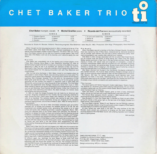 Chet Baker Trio ~ Mr. B. (Vinyl) - Djungel & Jazz