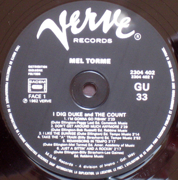 Mel Tormé ~ I Dig The Duke - I Dig The Count (Vinyl) - Djungel & Jazz