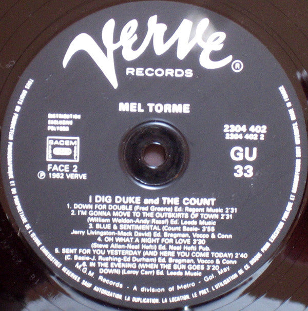 Mel Tormé ~ I Dig The Duke - I Dig The Count (Vinyl) - Djungel & Jazz