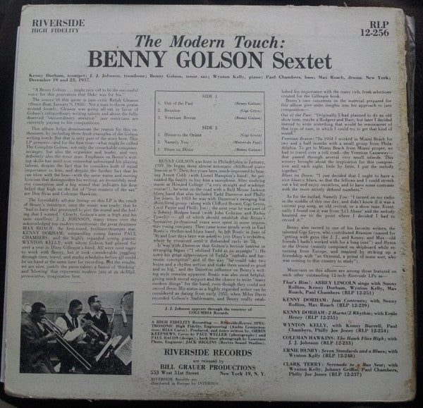 Benny Golson Sextet : The Modern Touch (LP, Album, Mono, Sma)