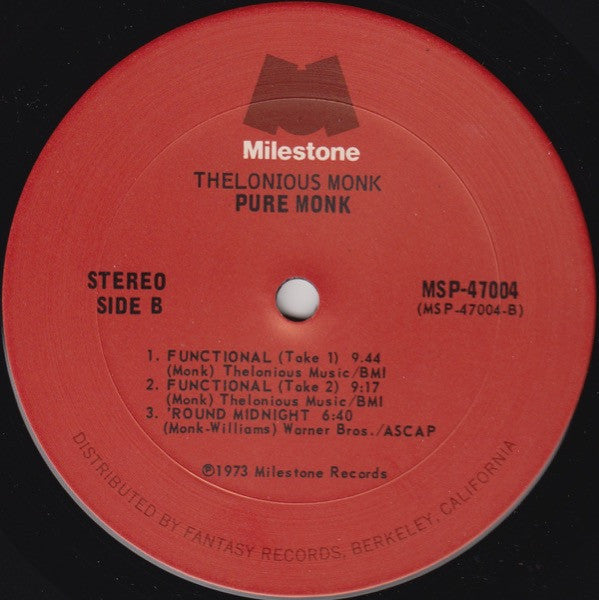 Thelonious Monk ~ Pure Monk (Vinyl) - Djungel & Jazz