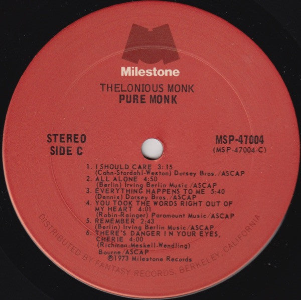 Thelonious Monk ~ Pure Monk (Vinyl) - Djungel & Jazz