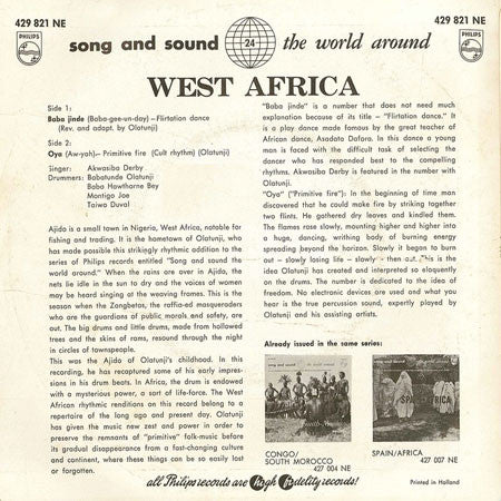 Babatunde Olatunji ~ West-Africa (Vinyl) - Djungel & Jazz