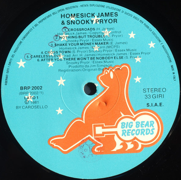 Homesick James & Snooky Pryor : Homesick James & Snooky Pryor (LP, Album, RE)