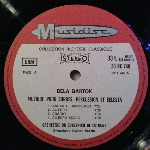 Béla Bartók, Gürzenich-Orchester Kölner Philharmoniker ~ Musique Pour Cordes, Percussion Et Célesta / Divertimento (Vinyl) - Djungel & Jazz