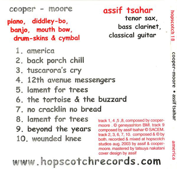 Cooper-Moore, Assif Tsahar ~ America (Vinyl) - Djungel & Jazz
