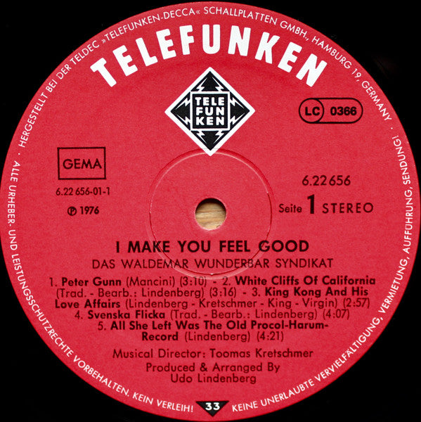 Das Waldemar Wunderbar Syndikat ~ I Make You Feel Good (Vinyl) - Djungel & Jazz