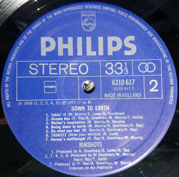 The Rimshots ~ Down To Earth (Vinyl) - Djungel & Jazz
