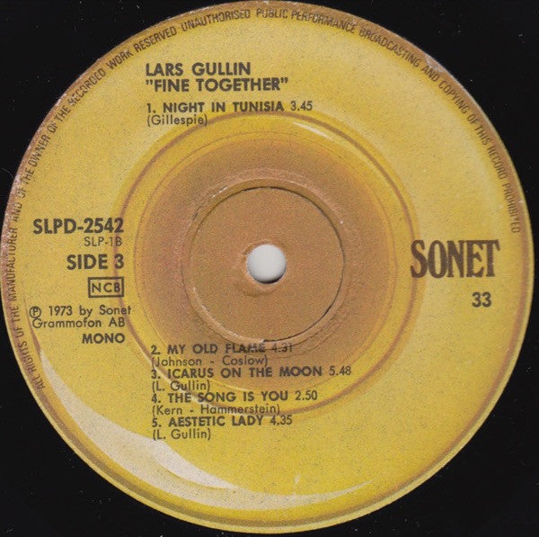 Lars Gullin ~ Fine Together (Vinyl) - Djungel & Jazz