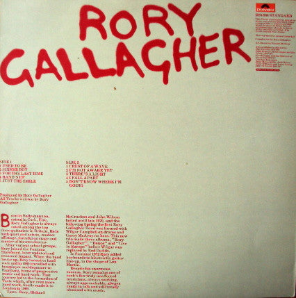 Rory Gallagher : Rory Gallagher (LP, Comp)