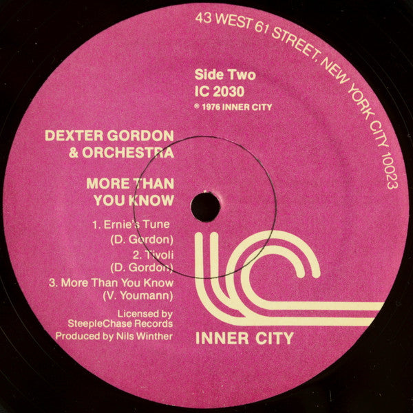 Dexter Gordon & Orchestra ~ More Than You Know (Vinyl) - Djungel & Jazz