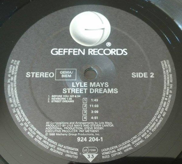 Lyle Mays ~ Street Dreams (Vinyl) - Djungel & Jazz