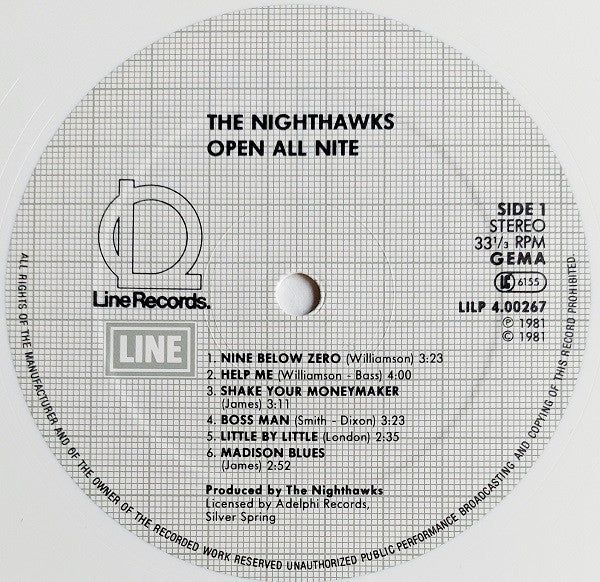 The Nighthawks  ~ Open All Nite (Vinyl) - Djungel & Jazz