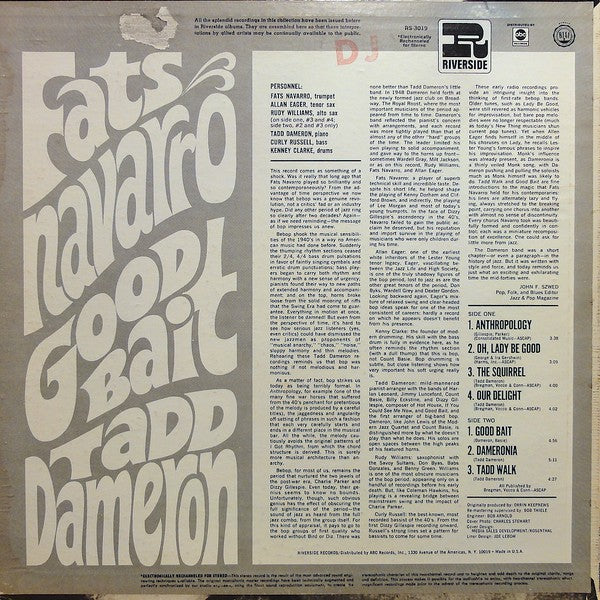 Fats Navarro, Tadd Dameron : Good Bait (LP, Album, RE, RM)