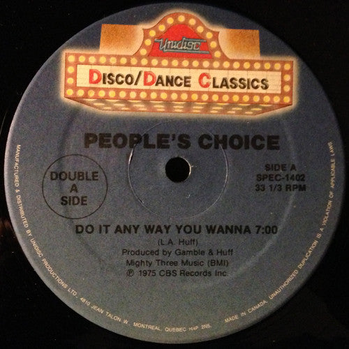 People's Choice / Cheryl Lynn : Do It Any Way You Wanna / Got To Be Real / Starlove (12", Blu)
