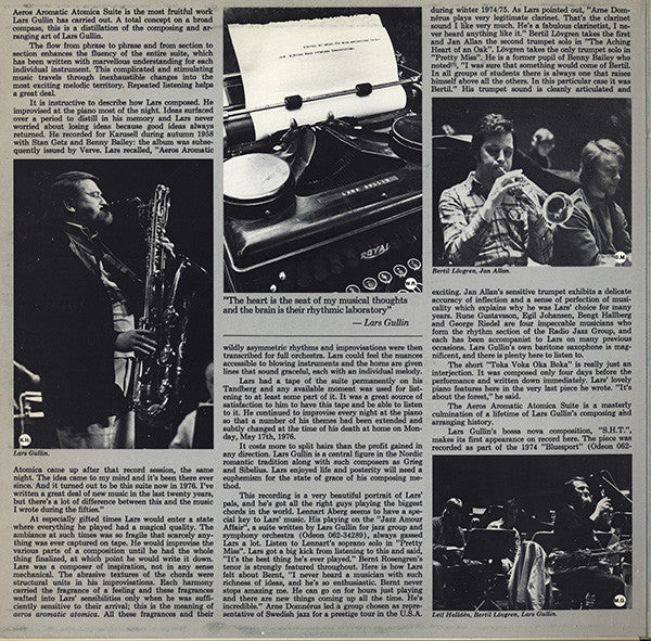 Lars Gullin ~ Aeros Aromatic Atomica Suite (Vinyl) - Djungel & Jazz