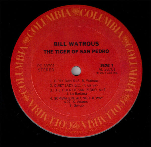 Bill Watrous And The Manhattan Wildlife Refuge ~ The Tiger Of San Pedro (Vinyl) - Djungel & Jazz
