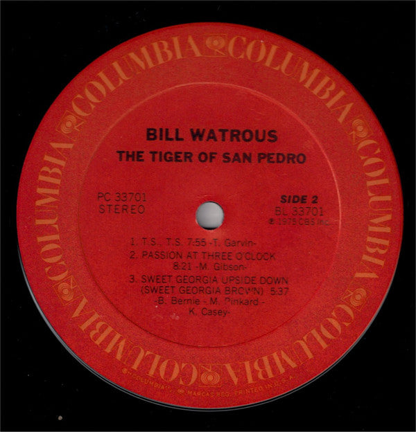Bill Watrous And The Manhattan Wildlife Refuge ~ The Tiger Of San Pedro (Vinyl) - Djungel & Jazz