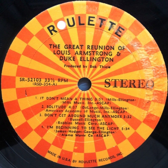Louis Armstrong & Duke Ellington ~ The Great Reunion (Vinyl) - Djungel & Jazz