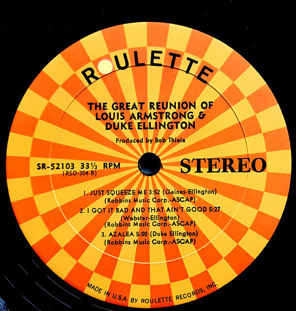 Louis Armstrong & Duke Ellington ~ The Great Reunion (Vinyl) - Djungel & Jazz