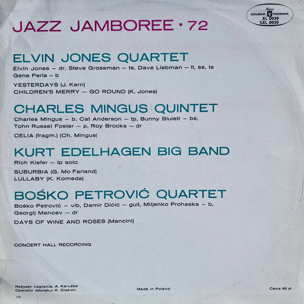 Various ~ Jazz Jamboree 72 (Vinyl) - Djungel & Jazz