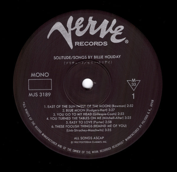 Billie Holiday ~ Solitude (Vinyl) - Djungel & Jazz