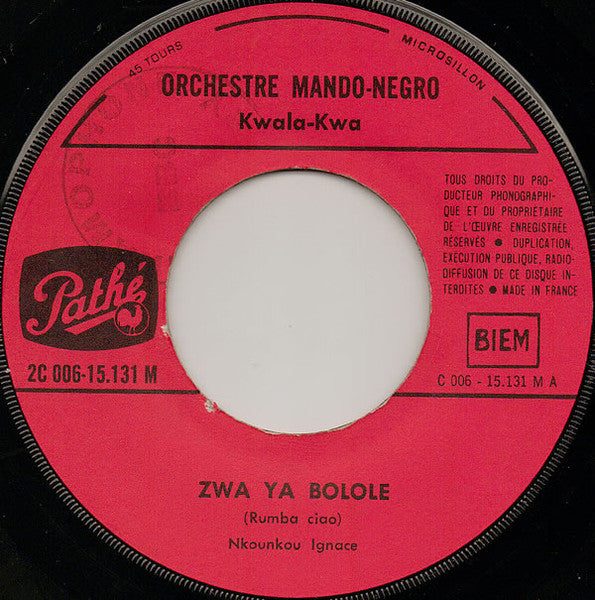 Orchestre Mando-Negro Kwala-Kwa ~ Zwa Ya Bolole / Lettre Recommandée (Vinyl) - Djungel & Jazz