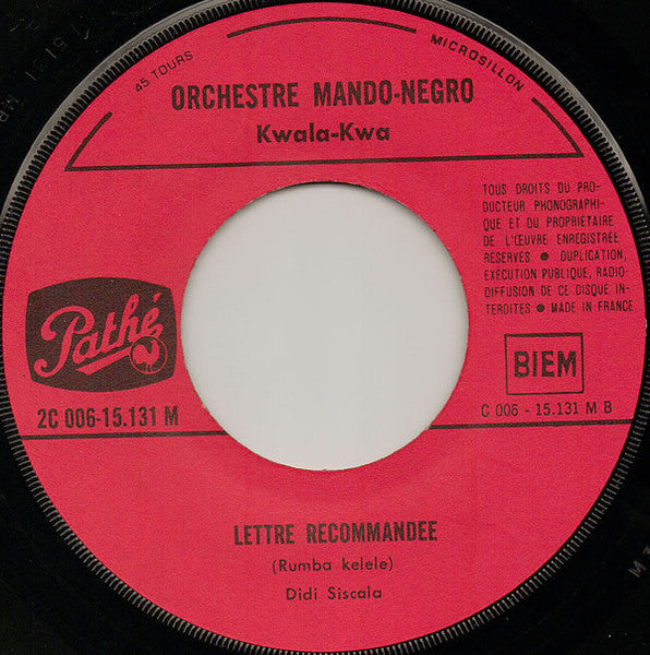 Orchestre Mando-Negro Kwala-Kwa ~ Zwa Ya Bolole / Lettre Recommandée (Vinyl) - Djungel & Jazz