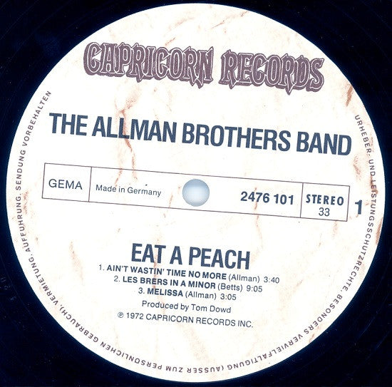 The Allman Brothers Band : Eat A Peach (2xLP, Album, RE, Gat)