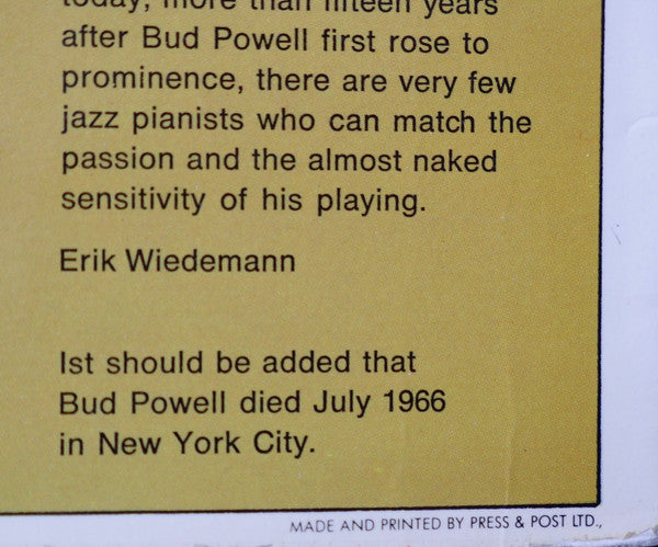 The Bud Powell Trio ~ Bouncing With Bud (Vinyl) - Djungel & Jazz