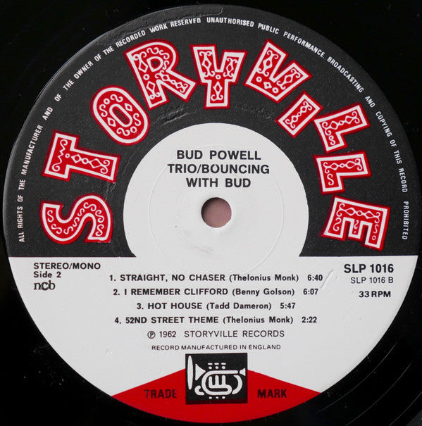 The Bud Powell Trio ~ Bouncing With Bud (Vinyl) - Djungel & Jazz