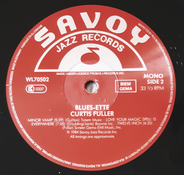 Curtis Fuller : Blues-ette (LP, Album, RE)