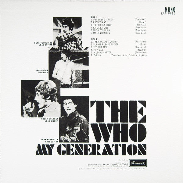 The Who : My Generation (LP, Album, Mono, RE, RM, 200)