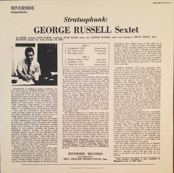 George Russell Sextet ~ Stratusphunk (Vinyl) - Djungel & Jazz