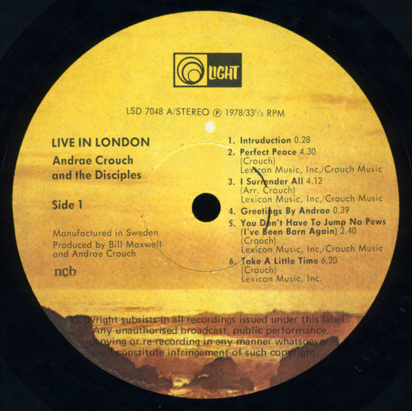 Andraé Crouch & The Disciples ~ Live In London (Vinyl) - Djungel & Jazz