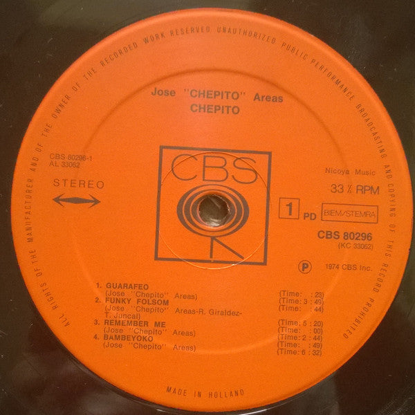Jose "Chepito" Areas ~ Jose "Chepito" Areas (Vinyl) - Djungel & Jazz