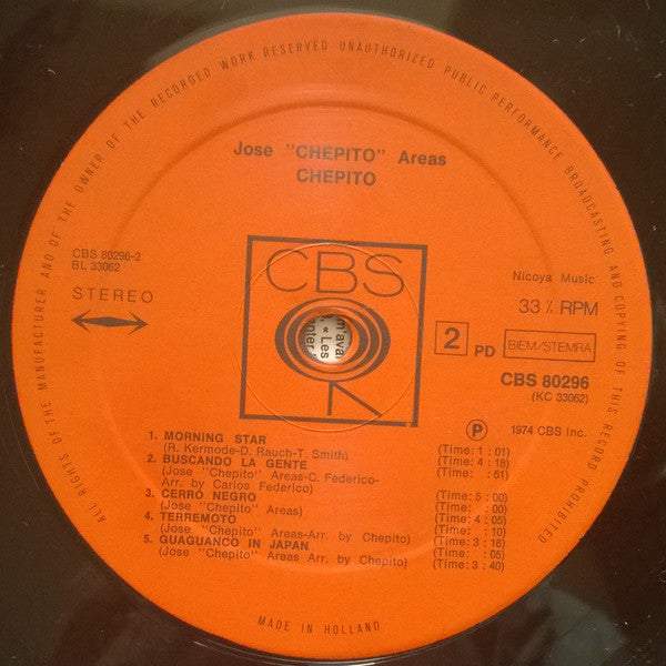 Jose "Chepito" Areas ~ Jose "Chepito" Areas (Vinyl) - Djungel & Jazz