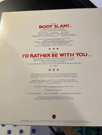 Bootsy's Rubber Band : Body Slam! (12", Single, Spe)