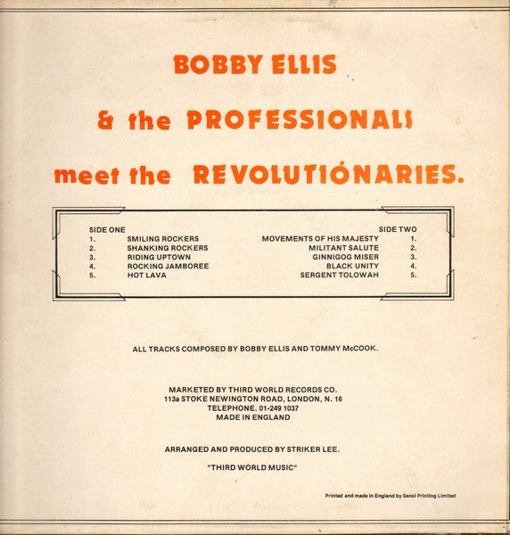 Bobby Ellis & The Professionals ~ Meet The Revolutionaries (Vinyl) - Djungel & Jazz