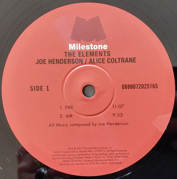 Joe Henderson Featuring Alice Coltrane ~ The Elements (Vinyl) - Djungel & Jazz