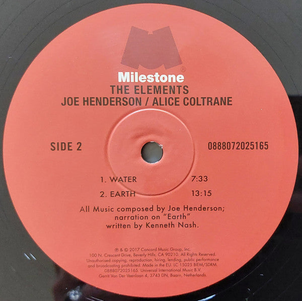 Joe Henderson Featuring Alice Coltrane ~ The Elements (Vinyl) - Djungel & Jazz
