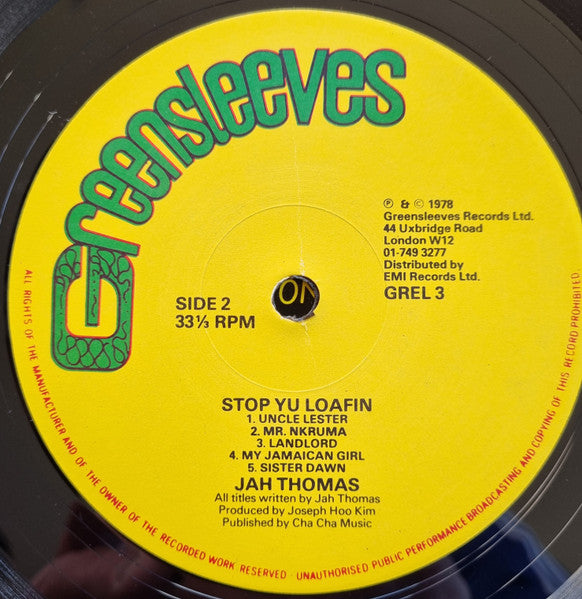 Jah Thomas : Stop Yu Loafin (LP, Album)