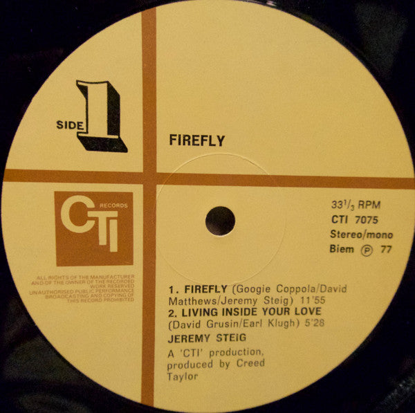 Jeremy Steig ~ Firefly (Vinyl) - Djungel & Jazz
