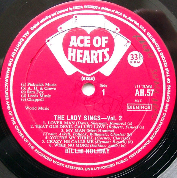 Billie Holiday ~ The Lady Sings - Vol. 2 (Vinyl) - Djungel & Jazz