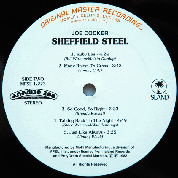 Joe Cocker ~ Sheffield Steel (Vinyl) - Djungel & Jazz