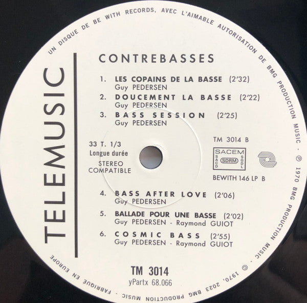 Guy Pedersen ~ Contrebasses (Vinyl) - Djungel & Jazz